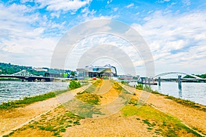 MusÃ¯Â¿Â½e des Confluences is a science and anthropology museum situated on confluence of Saone and Rhone rivers in Lyon, France photo