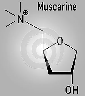 Muscarine mushroom toxin molecule. Agonist of the muscarinic acetylcholine receptors. Skeletal formula.