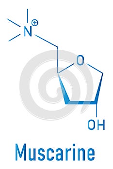 Muscarine mushroom toxin molecule. Agonist of the muscarinic acetylcholine receptors. Skeletal formula.