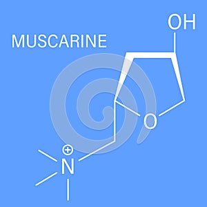 Muscarine mushroom toxin molecule. Agonist of the muscarinic acetylcholine receptors. Skeletal formula.