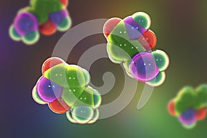 Muscimol molecule, 3D illustration