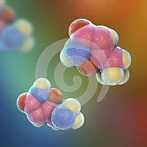 Muscimol molecule, 3D illustration