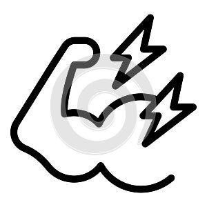 Muscle arm energy icon outline vector. Fiber flex