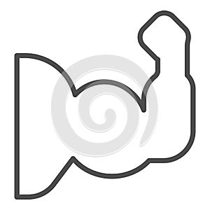 Muscle Bicep Icon Vector - In Line Stroke Design Icon