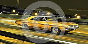 muscle car illustration, motors, roadtrips, ai image of cars