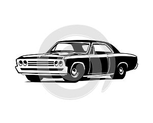 muscle car logo emblem vector illustration isolated best white background for badge, emblem