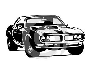 muscle car logo emblem vector illustration isolated best white background for badge, emblem, icon