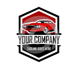 Muscle car. Logo. Vector isolated. emblem design on white background