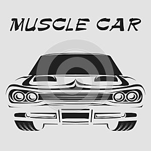 Muscle car retro poster vector illustration