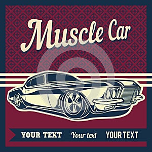 Muscle car vector poster