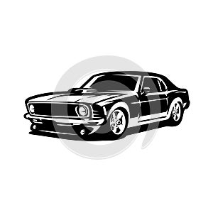 Muscle car vector  retro classic car vector  vintage car vector