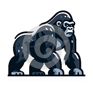 muscle gorilla ape monkey mascot design logo vector illustration isolated on white background