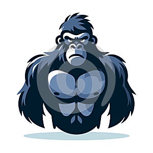 muscle gorilla ape monkey mascot design logo vector illustration isolated on white background