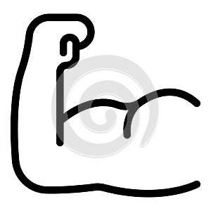 Muscle icon outline vector. Arm muscular