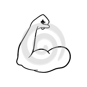 Muscle icon. Strong power. Muscle arm vector icon. Biceps. Bodybuilder. Fitness icon. photo