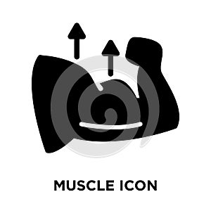 Muscle icon vector isolated on white background, logo concept of