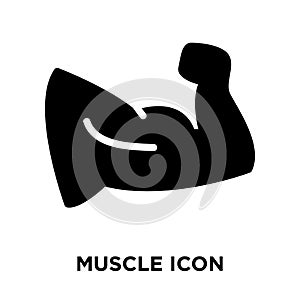 Muscle icon vector isolated on white background, logo concept of