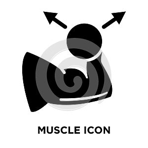 Muscle icon vector isolated on white background, logo concept of