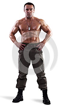 Muscle man posing