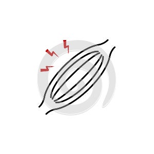 muscle pain icon. Element of human body pain for mobile concept and web apps illustration. Thin line icon for website design and d