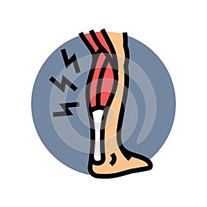 muscle spasms disease symptom color icon vector illustration