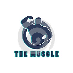 Muscle training logo design illlustration photo