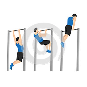 Muscle up on bar calisthenics movement