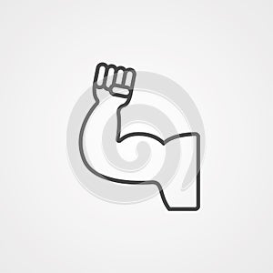 Muscle vector icon sign symbol