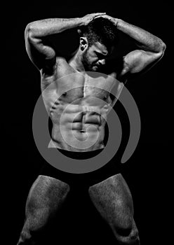 Muscled male model Konstantin Kamynin