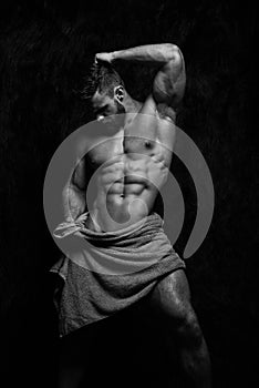 Muscled male model Konstantin Kamynin