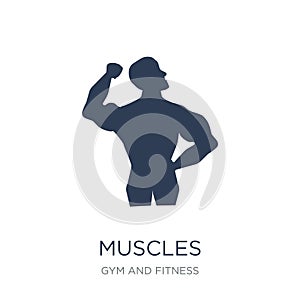 Muscles icon. Trendy flat vector Muscles icon on white background from Gym and fitness collection