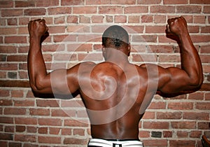 Muscular black man - back