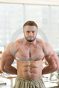 Muscular bodybuilder.