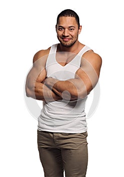 Muscular build young man