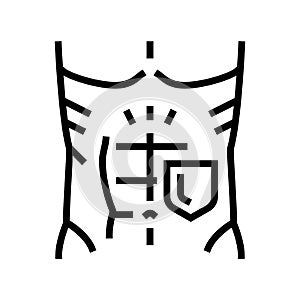 muscular defense line icon vector illustration