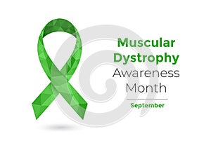 Muscular Dystrophy Awareness Month green ribbon web