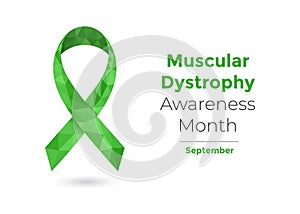 Muscular Dystrophy Awareness Month green ribbon web photo