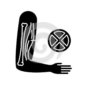 Muscular dystrophy black glyph icon photo