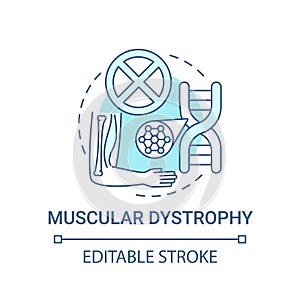 Muscular dystrophy blue concept icon photo