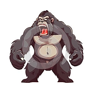 Muscular gorilla mascot screaming