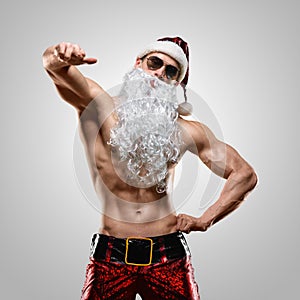 Muscular handsome Santa Claus