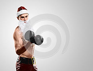 Muscular handsome Santa Claus