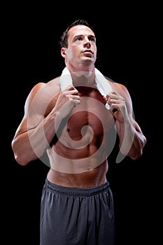 Muscular Male with towel around neck