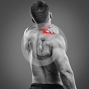 Muscular man Back Neck pain