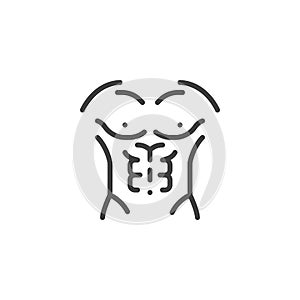 Muscular man body line icon