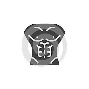 Muscular man body vector icon