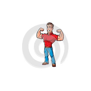 Muscular man cartoon design vector