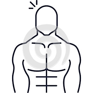 Muscular strong sport man silhouette icon vector