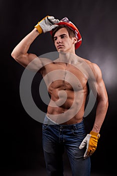 Muscular young worker