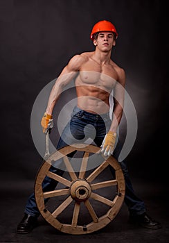 Muscular young worker